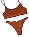 Mumentfienlis Women's Two Piece Solid Color Bikini Swimsuit Size M Brown