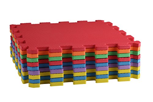 Toydaloo EVA Foam Play Mat Blank 9 Pieces Non-Toxic Exercise mat Multicolored Colorful - Thumbnail 3