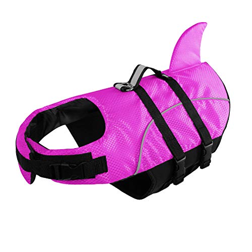 Ripstop Dog Life Jacket Shark Life Vest for Dogs, Safety Lifesaver with