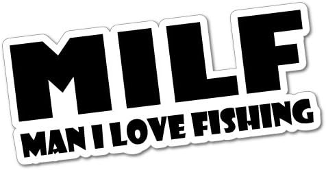 Amazon Com Milf Man I Love Fishing Sticker Decal Boat Fishing Tackle 4x4 Automotive