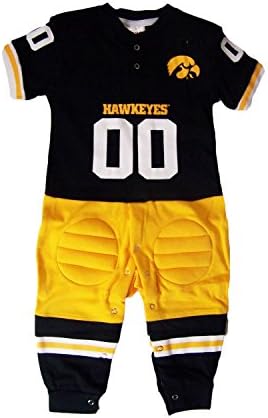 Iowa Hawkeyes Official NCAA Childrens Footy Suit S/S by Glitter Gear Shirt 2T