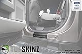 TufSkinz | Rear Door Sill Protection - Fits 2017-Up Ford Super Duty - 2 Piece Kit (TUF-Liner, Black w/Gray Outline Logo)