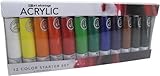 Art Advantage 2-1/2-Ounce Tube Acrylic Paint Set, 12 Colors