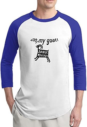 Pingquchan Oh My Goat Mens 3/4 Raglan Sleeve Athletic Shirts Casual Tees For Men Baseball T-Shirt L RoyalBlue