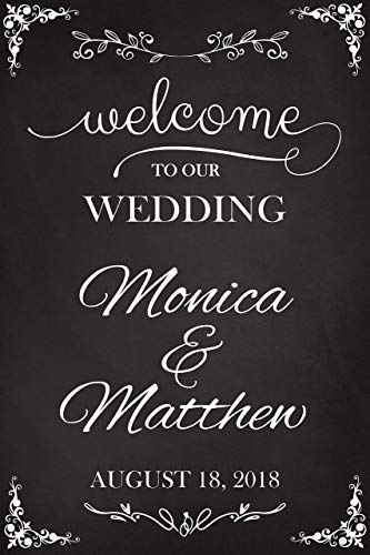 Welcome to Our Wedding, Custom Wedding Sign, Size 36x24, Wedding Welcome Sign, Chalkboard Sign, Wedding Party Signs, Handmade Party Supply Poster Print, Custom banner and sign