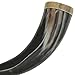 Brass Adorned Viking Drinking Horn with Metal Stand