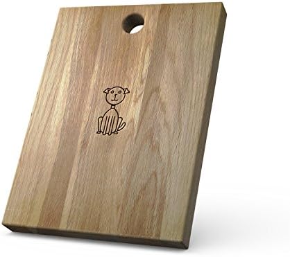 Personalized Wooden Chopping Board with Cute Dog design - Solid Oak, Ideal for Chopping / Cutting or Presenting your food - A Perfect Gift for Friends and Loved Ones.