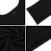 Mixfeer Womens Plain Maxi Dress Strappy Cold Shoulder Long Sleeve Dress Floor Length Dress with Pockets Black
