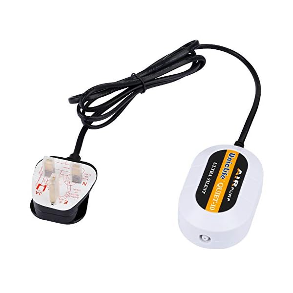 Uniclife-Quiet10-Aquarium-Air-Pump-with-Accessories-for-40L-Fish-Tank Uniclife Aquarium 1000 cc/min Nano Air Pump Quiet White Oxygen Aerator with Air Stone and Airline Tubing Accessories for…