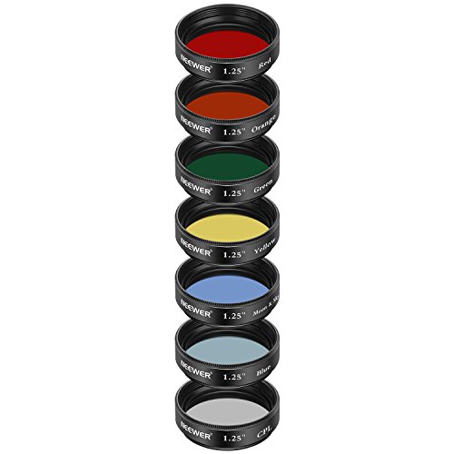 Neewer 1.25 inches Telescope Moon Filter, CPL Filter, 5 Color Filters