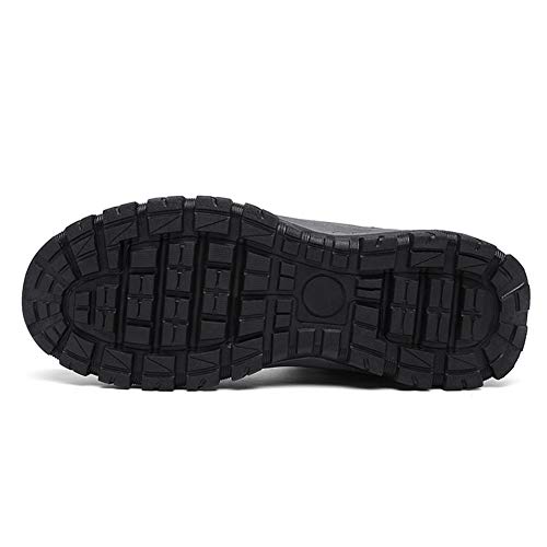 Mens Winter Snow Boots Outdoor Hiking Walking Boots Shoes Leather Warm Waterproof Non Slip Fur Lined-LPUK1927-Bl41 Black