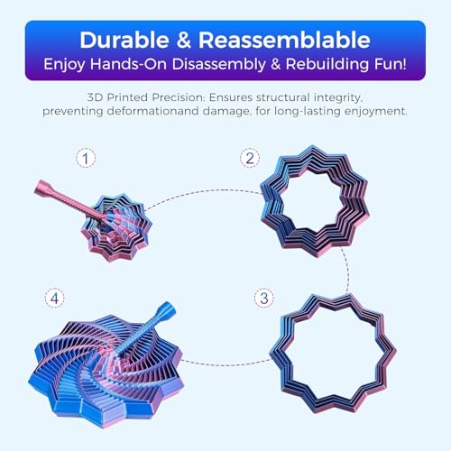 ORCHID M® Upgraded 3D Toy Printed Star Fidget Kids with Detachable Handle (Green)