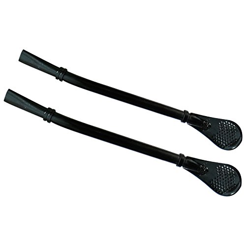 Yerba Mate Bombilla, Tea Bombilla Gourd Drinking Filter Straws Stirrer 304 Food-Grade Stainless Steel Straw with 6.3" Length, 1 PCS (Black)