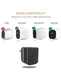 Taken - Cable de carga de 30FT, adaptador de alimentación de carga rápida, adaptador de carga impermeable al aire libre interior y cable de extensión de alimentación para Arlo Pro y Pro 2, Arlo Go, otras cámaras inteligentes de seguridad para el hogar, 1