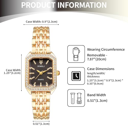 OIDEA Women's Quartz Analogue Watch: Elegant Square Watch with Rhinestones Set Bar Scale Stainless Steel Strap - for Business Gift