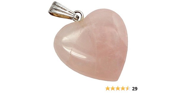 Rose Quartz Heart Pendant - 1pc 