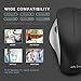 Ergonomic Wireless Mouse, Jelly Comb MV021 2.4Ghz Precision Cordless Mouse with Thumb-Operated Scrollball, Less Noise, Optical Mice for Laptop PC Windows Computer (Black and Silver)