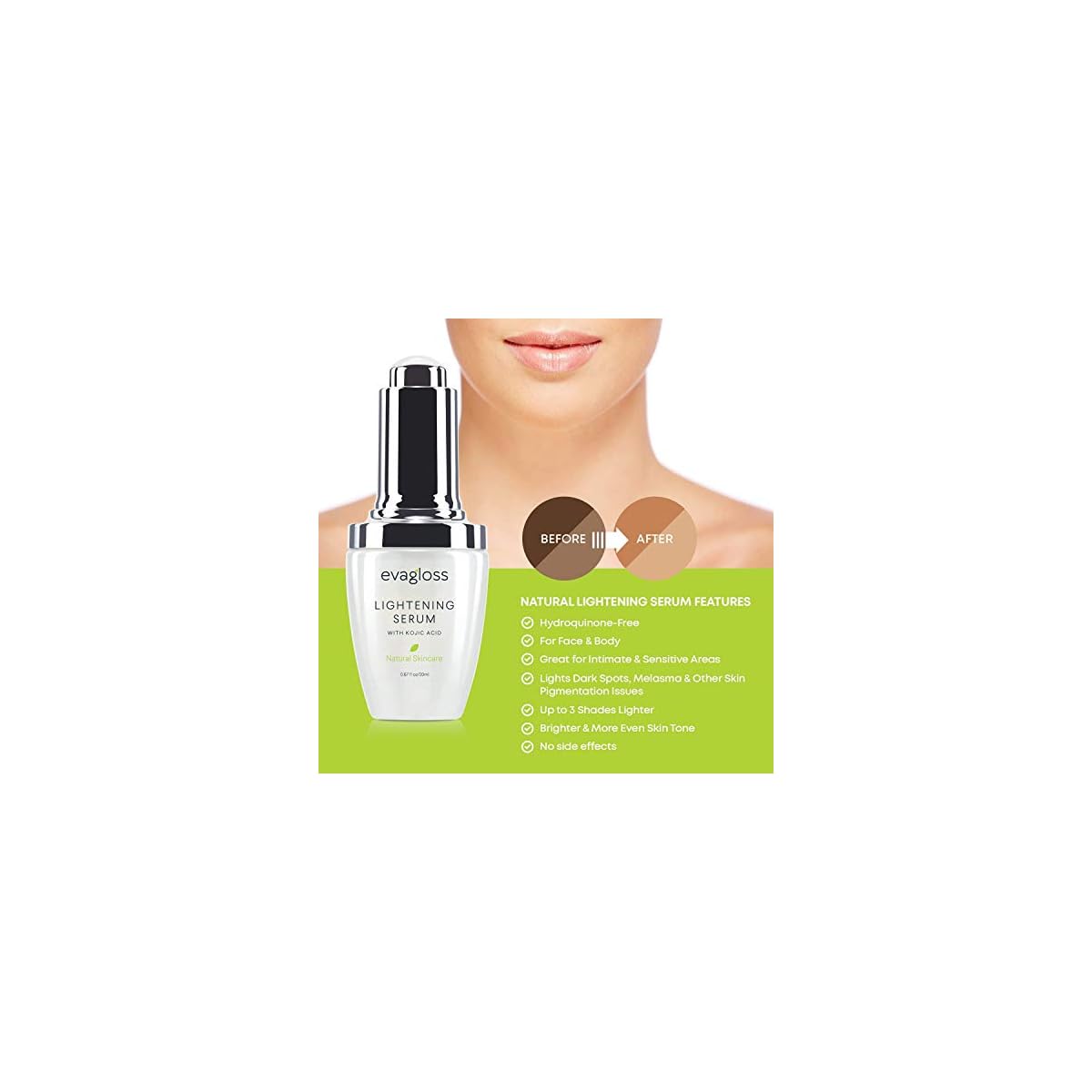 Skin Lightening Serum Dark Spot Corrector with Kojic Acid ...