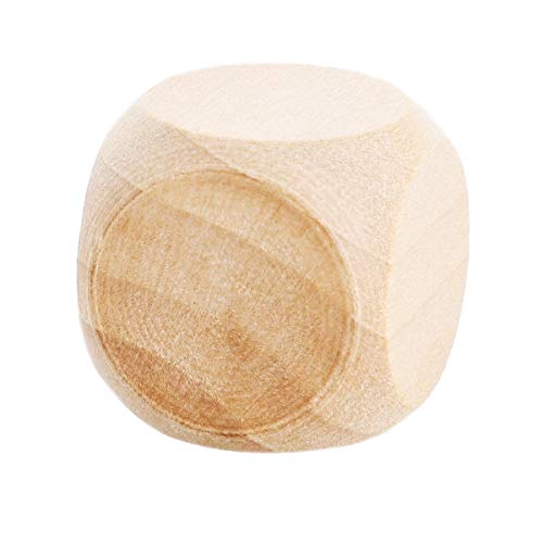 Genie Crafts 60-Pack Unfinished Wooden Cubes Blank Square Blocks Dice Set, 0.75 Inches