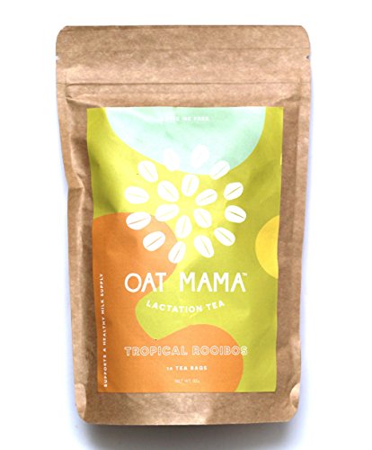 Lactation Tea by Oat Mama - Herbal Drink for Breastfeeding and Nursing Moms - Boost your Breast Milk Supply - 100% Fenugreek-Free, All-Natural, Tropical Rooibos Tea - Thumbnail 2