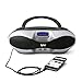 Tyler Portable Sport Stereo MP3/CD Boombox Player TAU104-SL with USB Charging Port for Phones and Tablets, USB MP3 Input, FM Radio | Silver |thumb 3