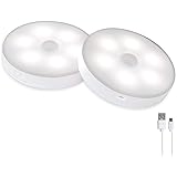 Aultra Wireless LED Puck Light - Powered LED Lights with Motion Sensor Operated Lighting Used for Under Cabinet Lighting, Nig