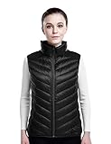 Puredown Women's Lightweight Down Packable Puffer Vest, Black, XS Size