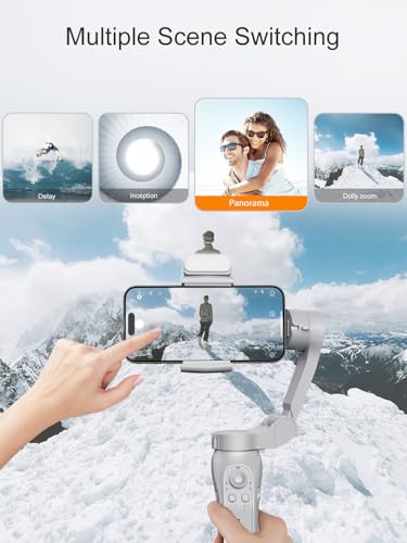 KOSCHEAL Cell Phone Stabilizer, Portable and Foldable 3-Axis Gimbal Stabilizer, Ideal for Vlogging, Youtube, TikTok and Vlog Live for Android and iOS