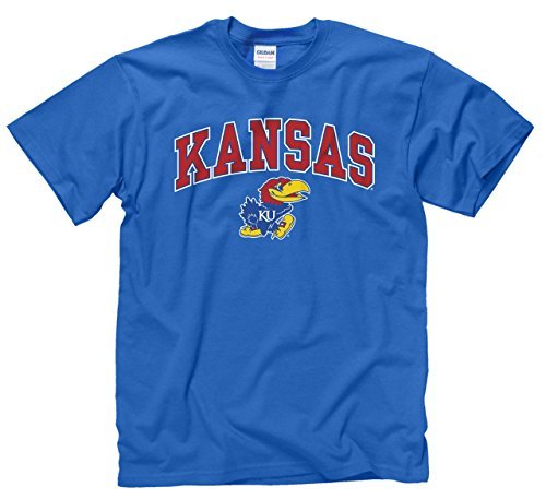 Kansas Jayhawks Adult Arch and Logo T-Shirt - Royal , Small