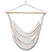 Finether Mesh Hammock Chair Swing, Netted Swing Chair Swing Seat Rope Hanging Chair for Any Indoor or Outdoor Spaces, 300 lbs Weight Capacity,White