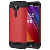 MoKo ASUS Zenfone 2 Laser Case - [Scratch Resistant] Armor Series Dual Layer Protection - Bumper Cover for ASUS Zenfone 2 Laser (ZE550KL / ZE551KL) 5.5 Inch Smartphone 2015 Release, RED