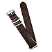 CIVO Genuine Grain Leather NATO Zulu Military Swiss G10 Watch Band Strap 18mm 20mm 22mm with Stainless Steel Buckle (Dark Brown, 22mm)