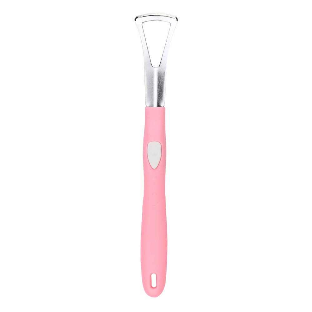 Pevor Stainless Steel Tongue Scraper Cleaner Breath Fresher for Oral Care (Pink)