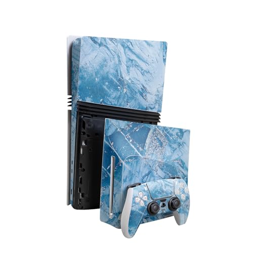 Skin Compatible with PlayStation 5 Pro Bundle + Disc Drive for PS5 - Winter Roc…