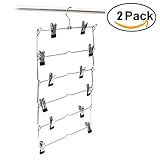 6 Tier Foldable Multi-skirt Hanger,Stainless Steel Pants Hangers Closet Organizer Space Saving Clothes Rack (2pack)