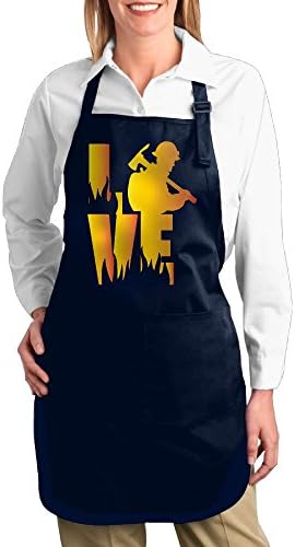 QaWDVF Versatile Work Apron For Men And Women LOVE Wildland Fire Fighter 2 Multipurpose Canvas Aprons
