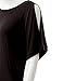 TWINTH Drape Tunic Top Plus Size Loose Fit Cut Out Off Shoulder BROWN 2XL