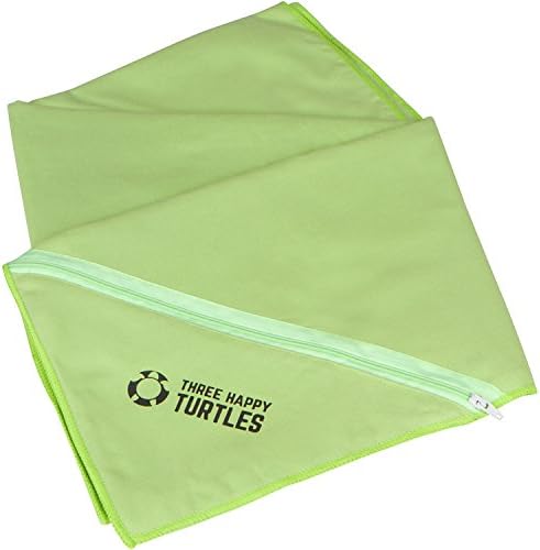 Premium Quality Sports and Travel Towel By Three Happy Turtles | Compact Size 63 by 31 inches | Lightweight, Quick Dry, and Ultra Absorbent | Complete with Mesh Bag | Beach, Gym, Backpacking, Camping