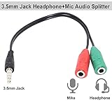 3.5mm Audio Jack to Headphone Microphone Splitter Converter Adaptor Cable (Specially Design for Mobile phones and Tablet Only)