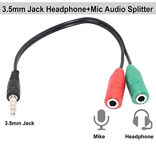 3.5mm Audio Jack to Headphone Microphone Splitter Converter Adaptor Cable (Specially Design for Mobile phones and Tablet Only)