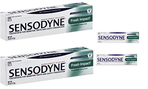 Sensodyne Toothpaste Fresh Impact 4.0 Oz, 2 pk + Sensodyne Toothpaste Fresh Impact Travel Size 0.8 Oz, 2 pk