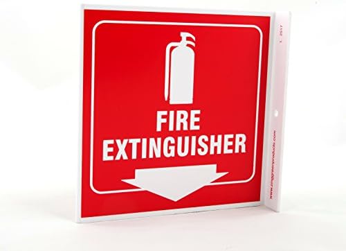 ZING 2517 Eco Safety L Sign, Fire Extinguisher, 7Hx2.5Wx7D, Recycled Plastic