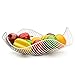 Vistella Fruit Bowl Basket in Matte White - 6 Colors Available - Stainless Steel Wire Design with Modern Styling - Decorative Countertop Centerpiece