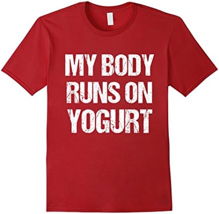Mens T-Shirt My Body Runs On Yogurt Diet Keto Low carb Ketones Small Cranberry