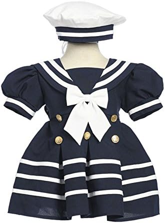 Fougerkids Little Girls' Navy Formal Sailor Party Dress B161 Sz 5