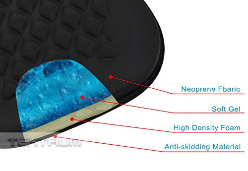 Tektrum Portable Cool Gel Orthopedic Seat Cushion with Massage Convexes for Wheelchair, Office, Home, Car – Relief for Sweaty Bottom, Sciatica, Coccyx, Back Pain, Hip Pain, Leg Pain (GS1211-BLK) - Thumbnail 2