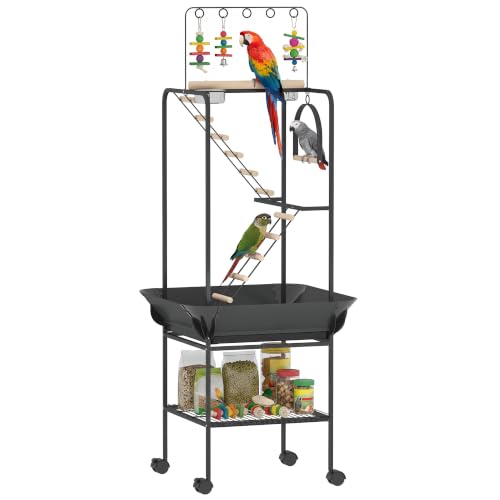 PawHut Rolling Bird Playstand