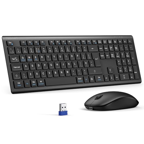 TECKNET Wireless Keyboard Mouse Combo Rechargeable