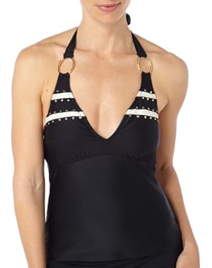 Jessica Simpson Studded Accent Halter Tankini Top