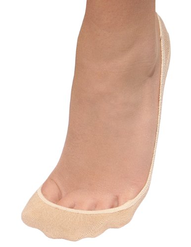 No Show Socks for Women by Jays, Extra Large Silicon Grip, 4 for the Price of 3 - Beige, Size M